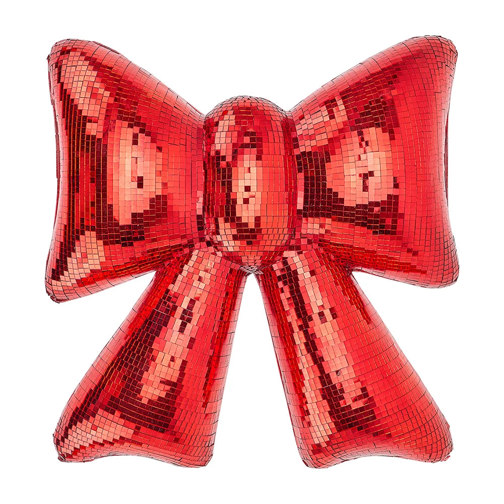 Xmas Disco Door Bow - Red