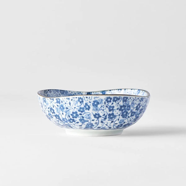 Japanese Small Bowl - Blue Daisy Glaze - 11cm