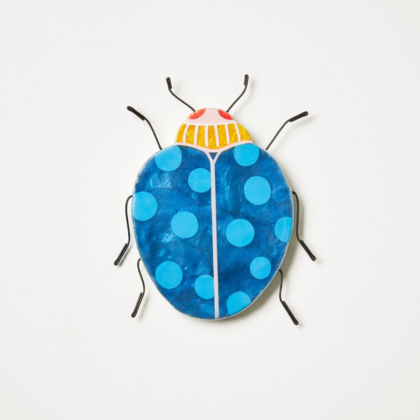 Wall Art - Blue Lady Bug - Capiz Shell