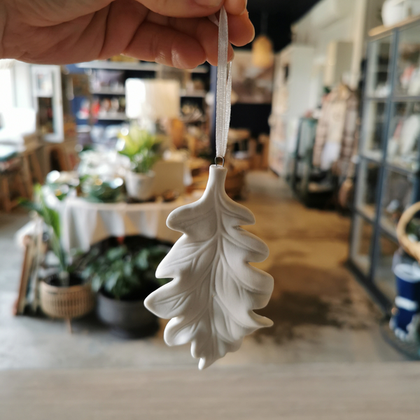 Leaf Christmas Ornament - Ceramic