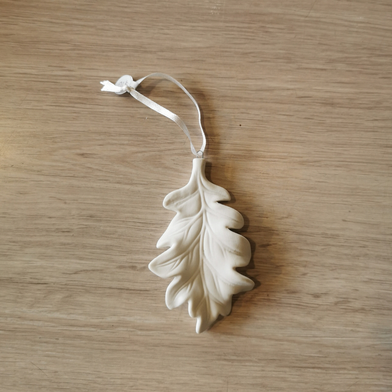 Leaf Christmas Ornament - Ceramic