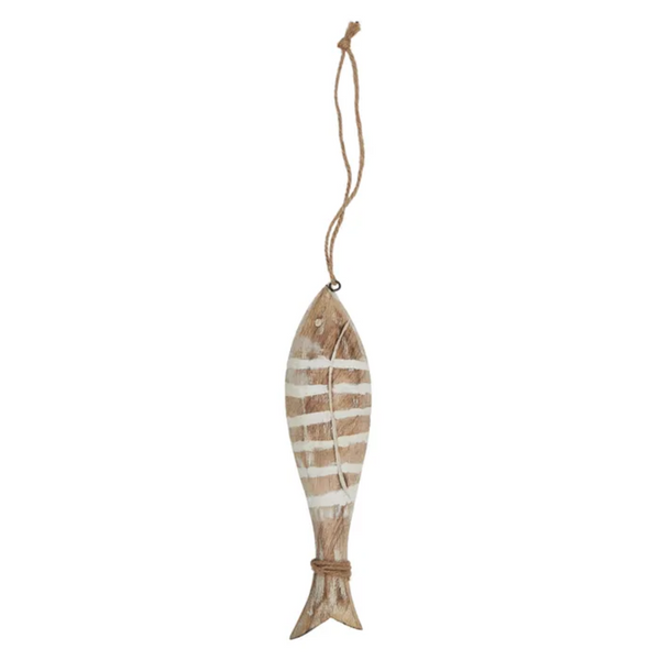 Fish Ornament - Wood with White Wash