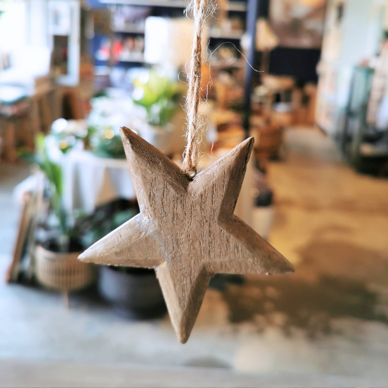 Wooden Star Hanging Decoration