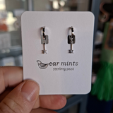 Earrings - Cubic Fine Drop Huggie - Silver