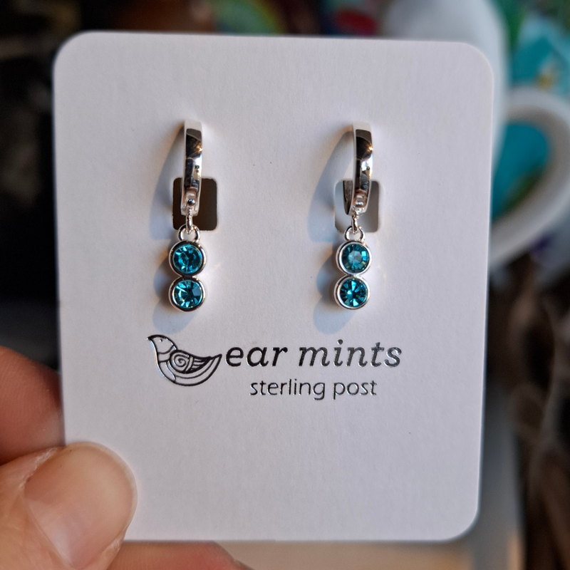 Earrings - Double Cubic Huggies