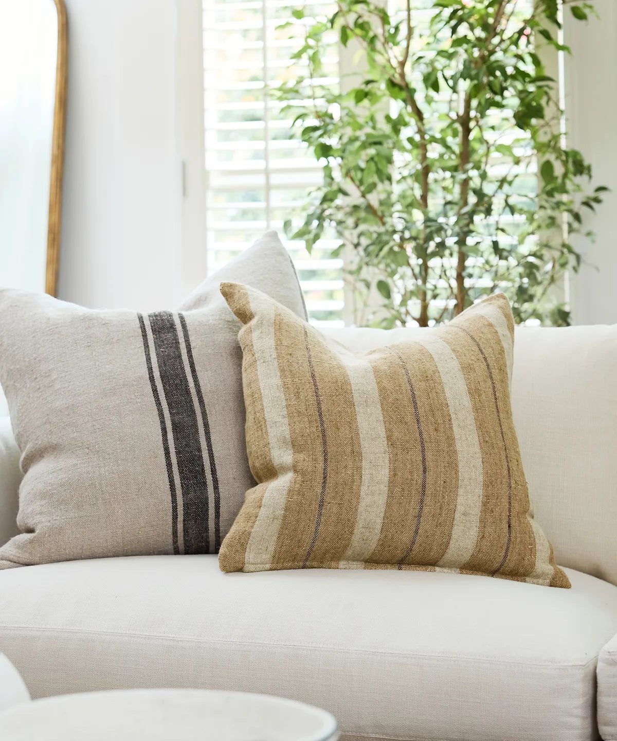 Cushion - Marigold & Rust Stripes