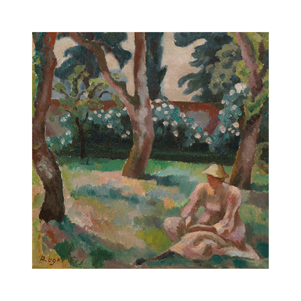 Greeting Card - 'Orchard, Woman Seated in a Garden' by Roger Fry