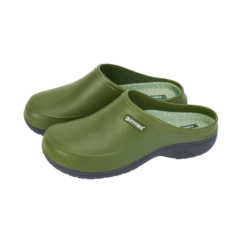 Gummies Shoes Memory Foam Clogs - Olive Green