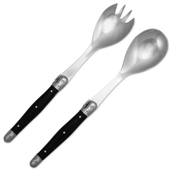 Salad-Servers-Stainless-Steel-Black-Handle-Laguiole-Andre-Verdier