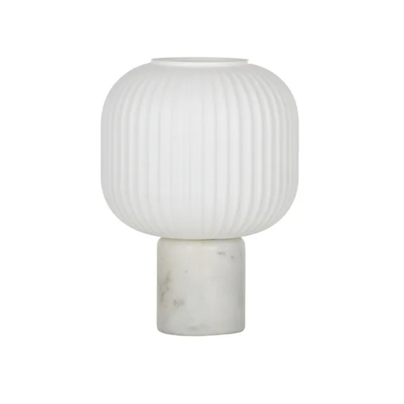 Table Lamp - Marble Base with frosted glass shade