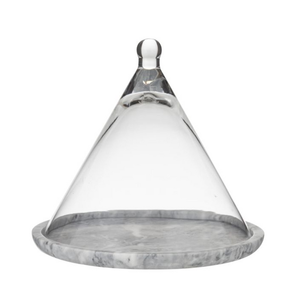 Serving Board - Marble Base with Glass Dome