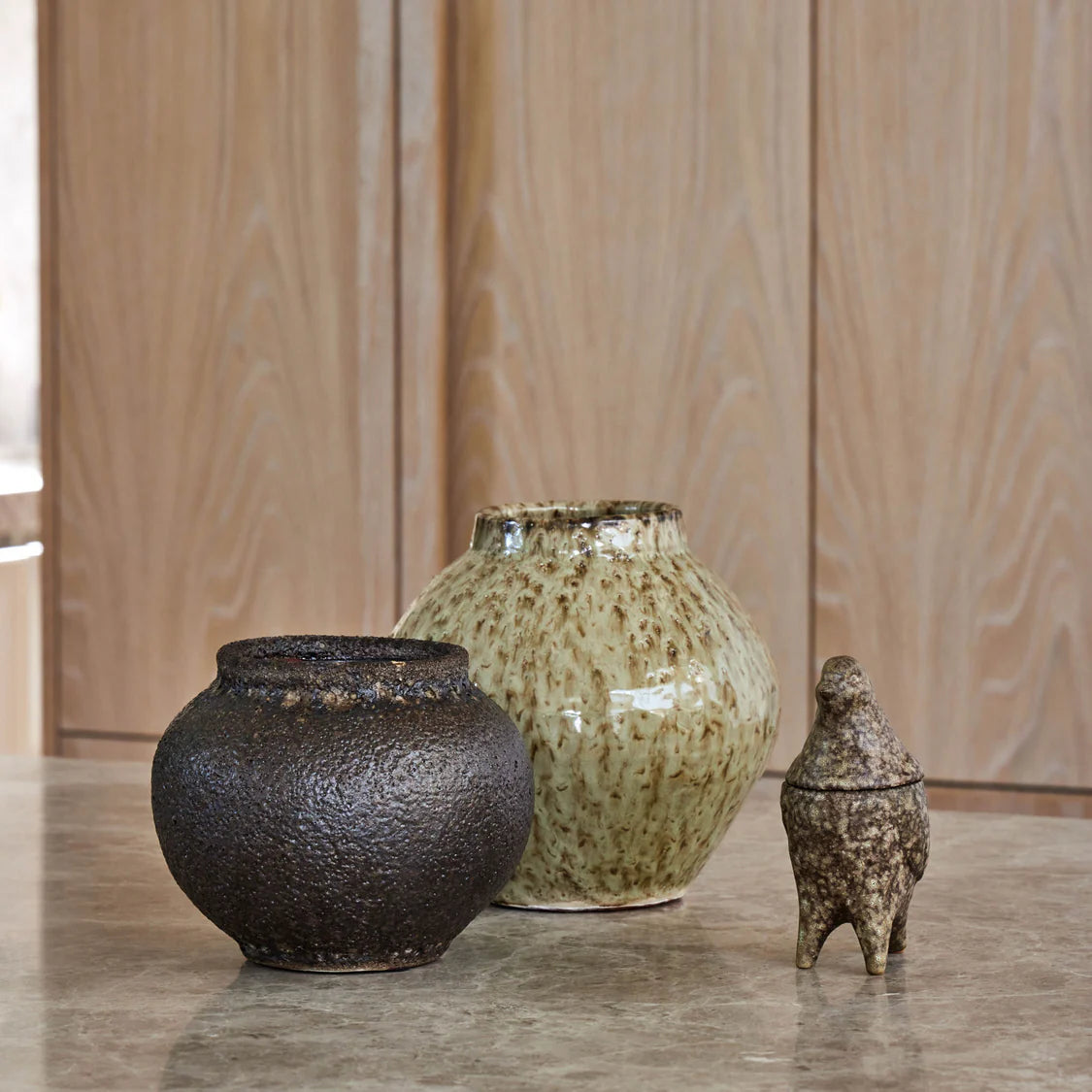 Vase - Round - Brown Reactive Glaze