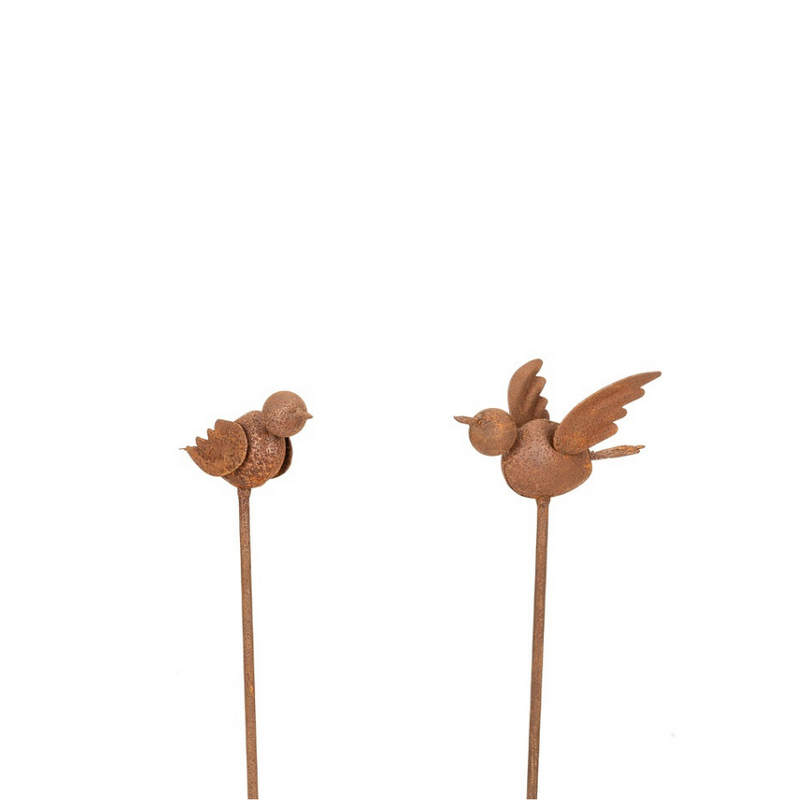 Rust Garden Stake - Birds
