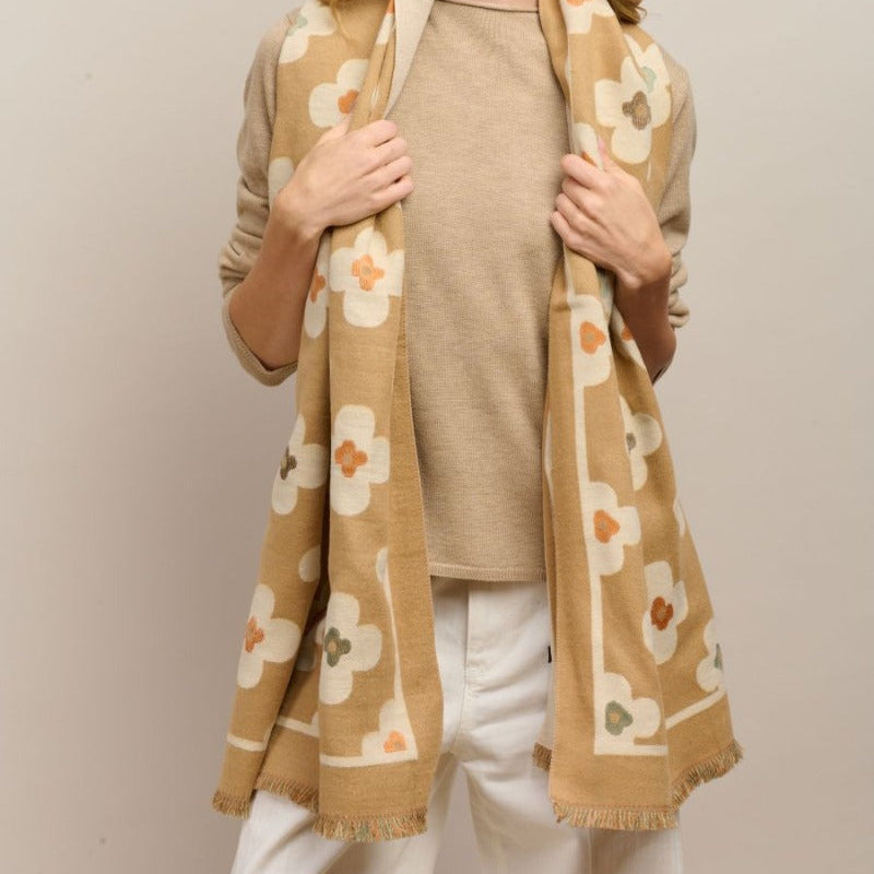 Scarf - Gold Autumn Flowers