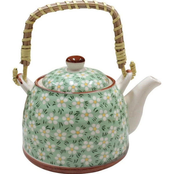 Teapot - Green Daisy (Small)