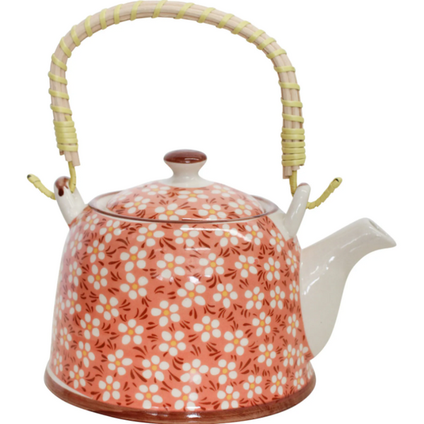 Teapot - Peach Daisy
