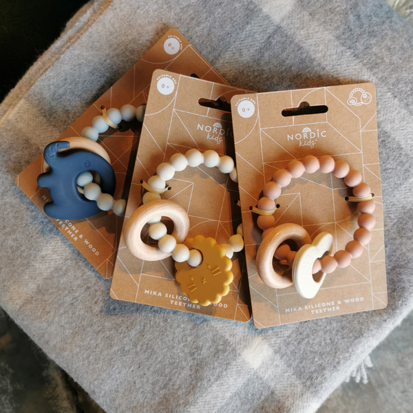 Baby Teether - Silicone/Wood