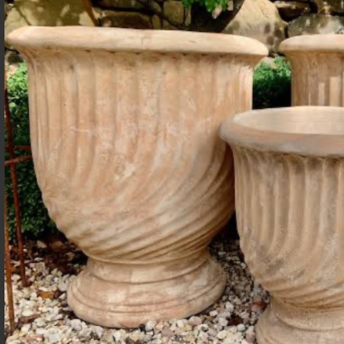 Antique Terracotta French Swirl Pot - Available in 2 sizes