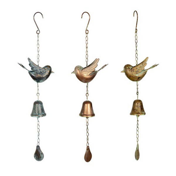 Wind chime with bird and bell
