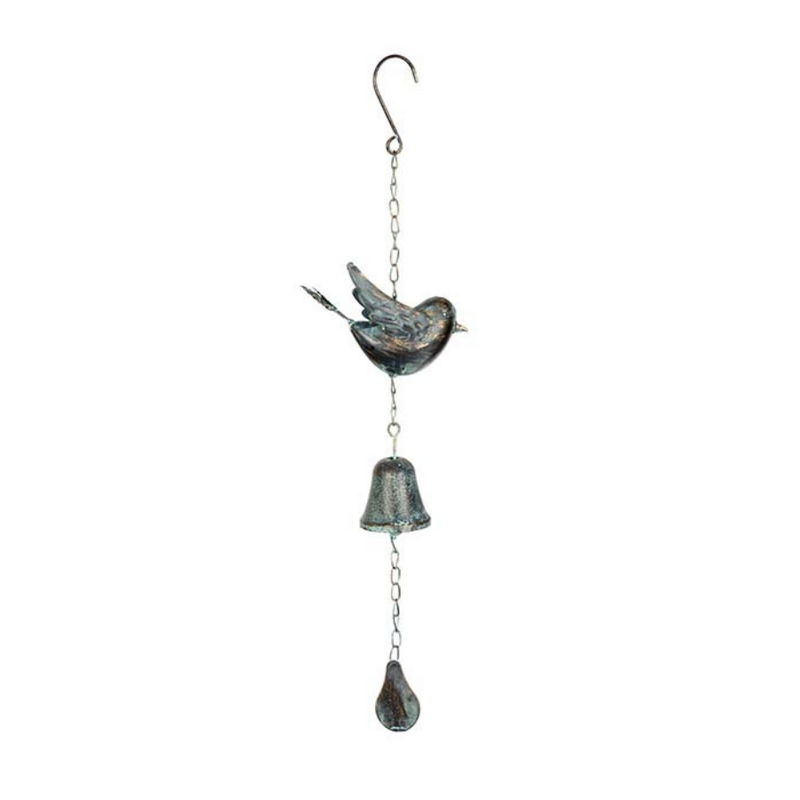 Wind chime with bird and bell