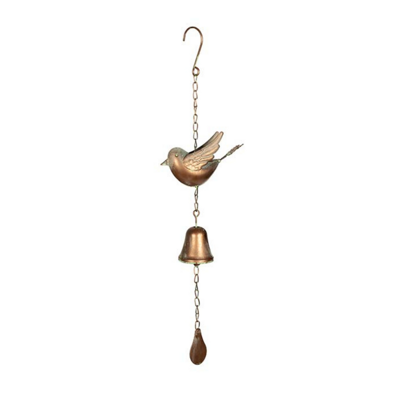 Wind chime with bird and bell