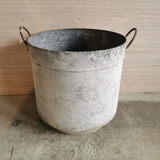 Zinc Pot with Handles - Antique Moss
