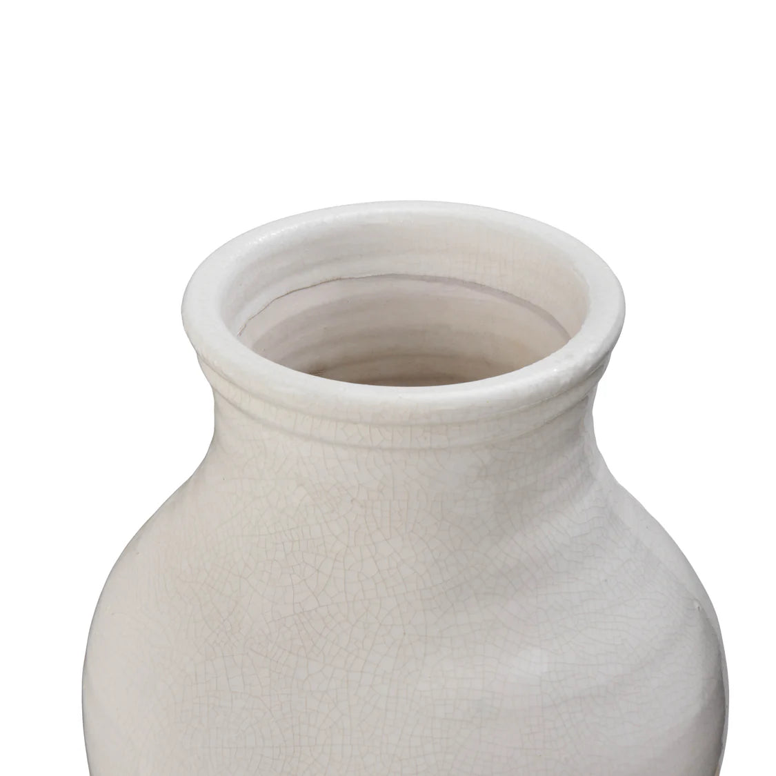 Urn-shaped Vase with White Crackle Glaze