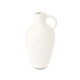 Bottle Vase - Textured White With Side Handle