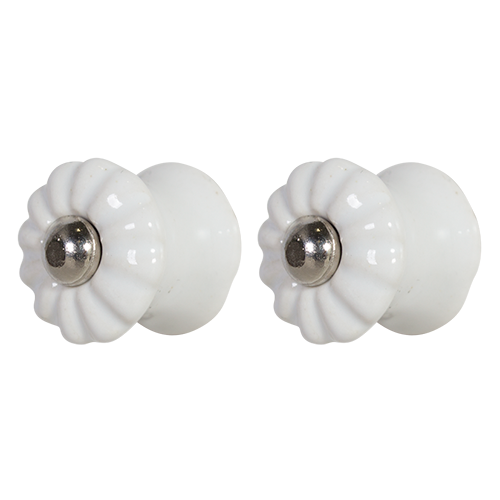 Drawer Knobs – Ceramic Flower Cream & White