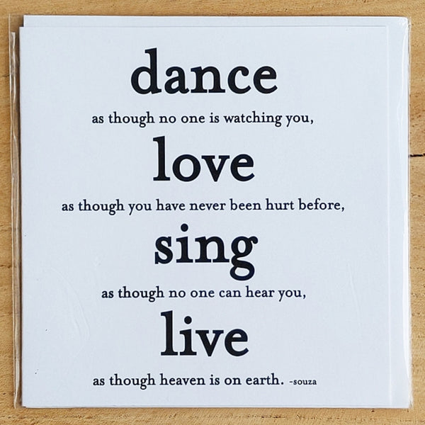 Greeting Card - Dance Love Sing Live