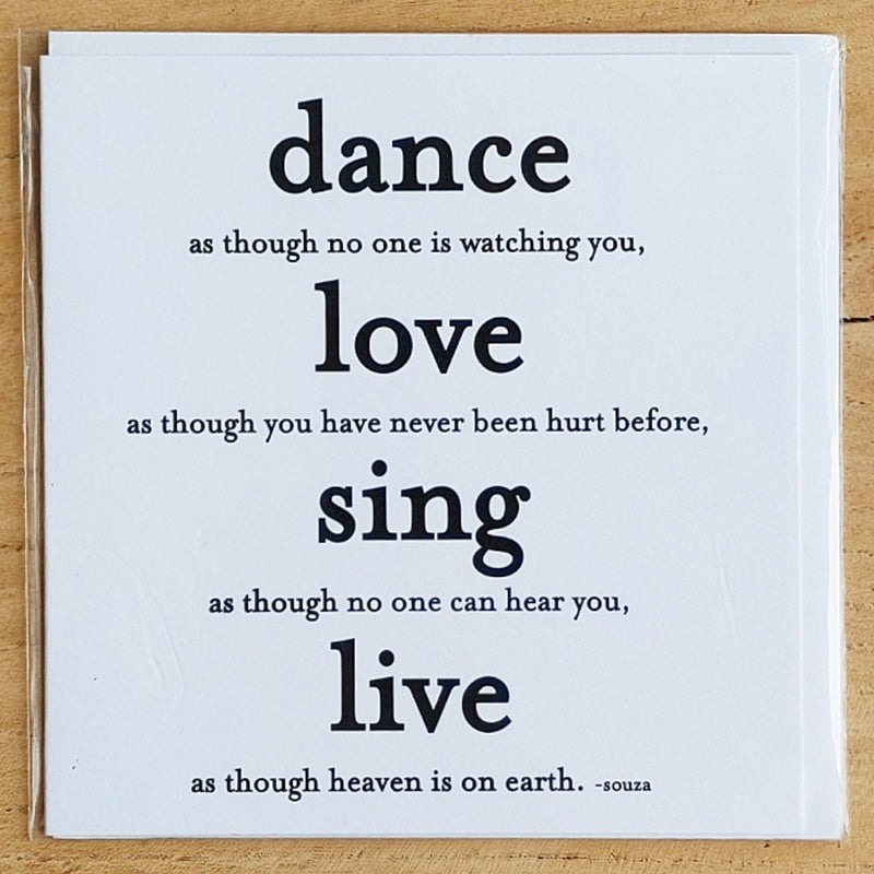 Greeting Card - Dance Love Sing Live