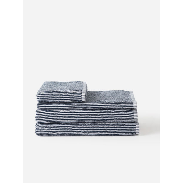 100% Cotton Towels - Navy/White Stripe