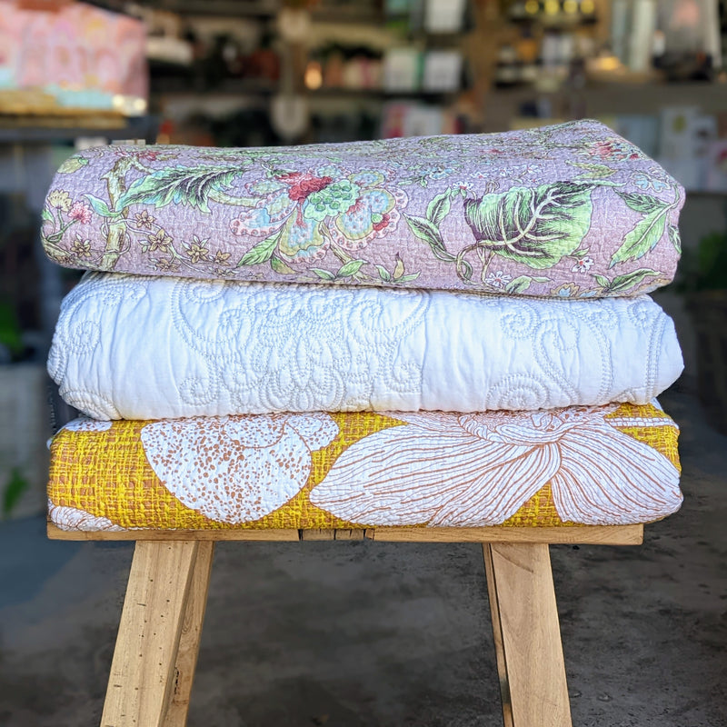Quilted Throws -  Small Floral