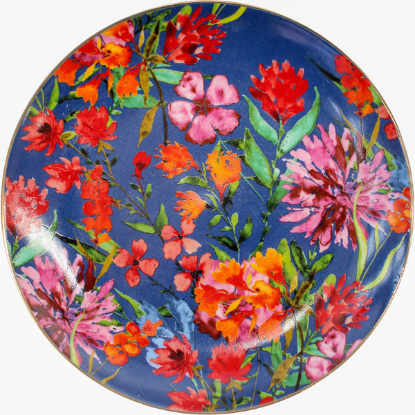 Plate - Small Serving - Hand Painted Porcelain Monet's Garden - 18cm