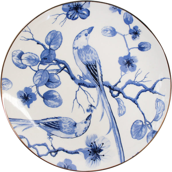 Plate - Small Serving - Hand Painted Porcelain Orient Garden - 18cm