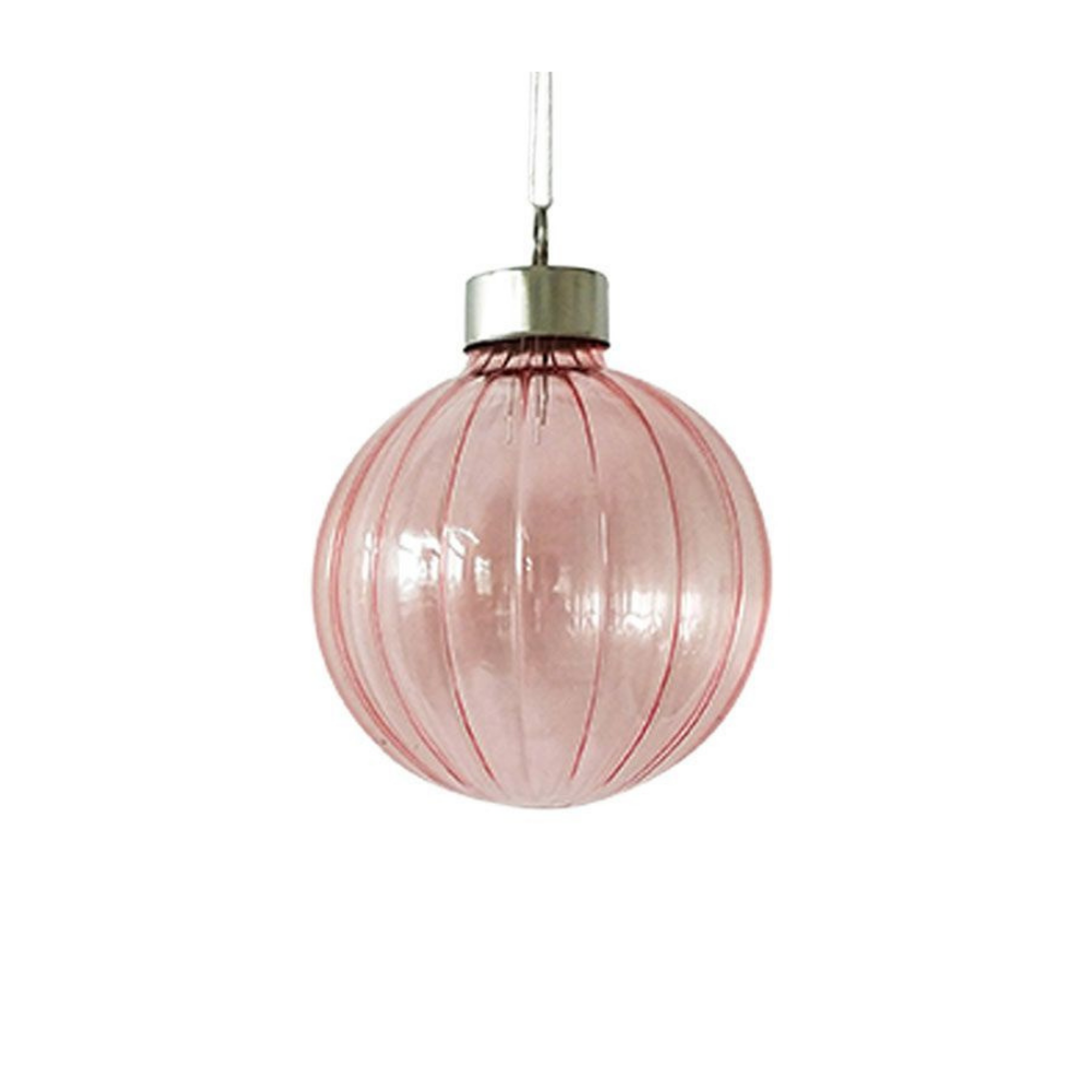Retro Glass Bauble - Pale Pink