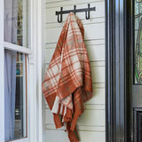 Throw Blanket - Winter Woollen Blend - Plaid Rust Weave
