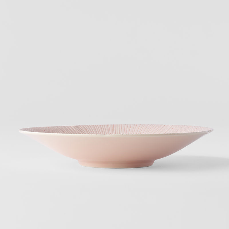 Japanese Shallow Bowl - Pastel Pink Glaze - 24.5cm