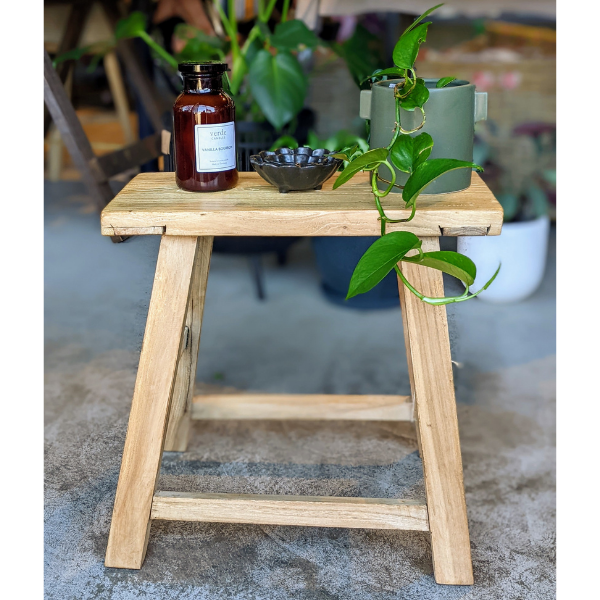 Rectangle Low Stool - Recycled Elm