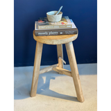 Round Recycled Elm Low Stool