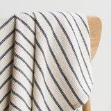 Navy Stripe Waffle Cotton Towels