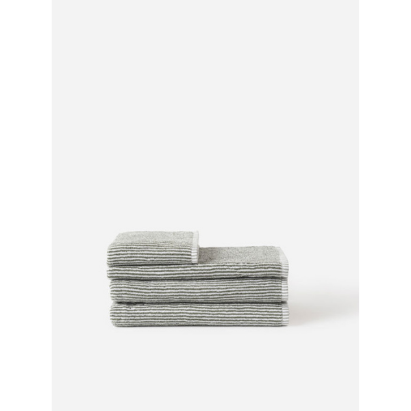 Olive stripe cotton towel