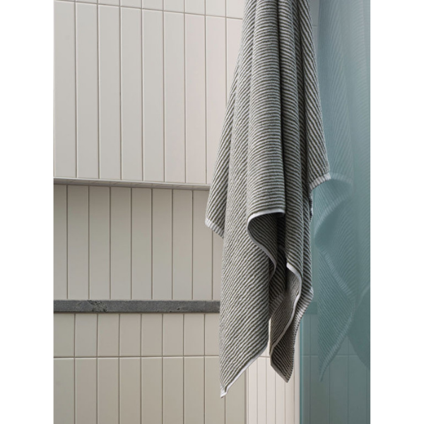 100% Cotton Towels - Olive/White Stripe