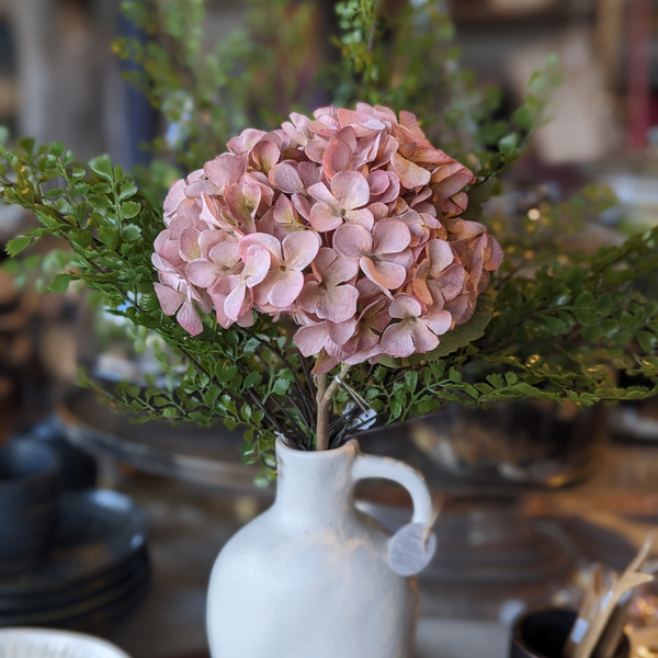 Faux Hydrangea Flower - Dusty Pink