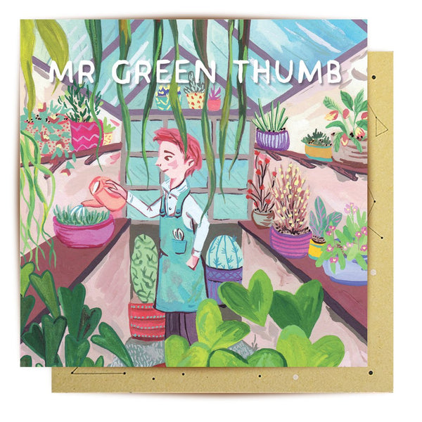 Mr Green Thumb Greeting Card