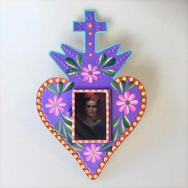 Mexican Wall Decor - Frida Kahlo in Purple Heart