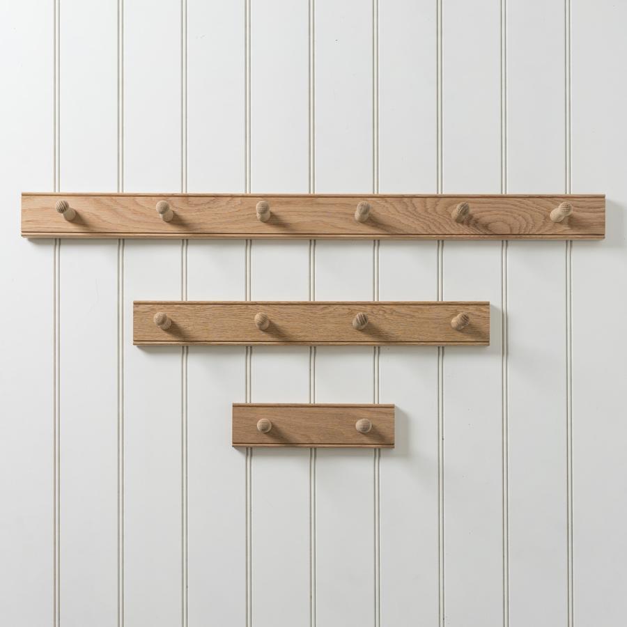 Solid Oak Wall Hook Board - 2 Pegs, 4 Pegs or 6 Pegs