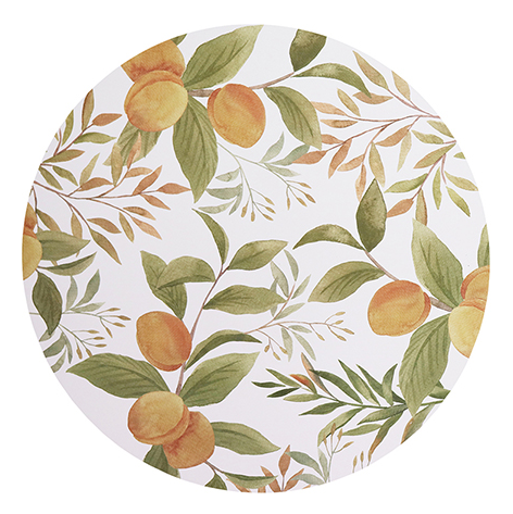 Round Cork Placemat - Spring Apricot (Set of 4)