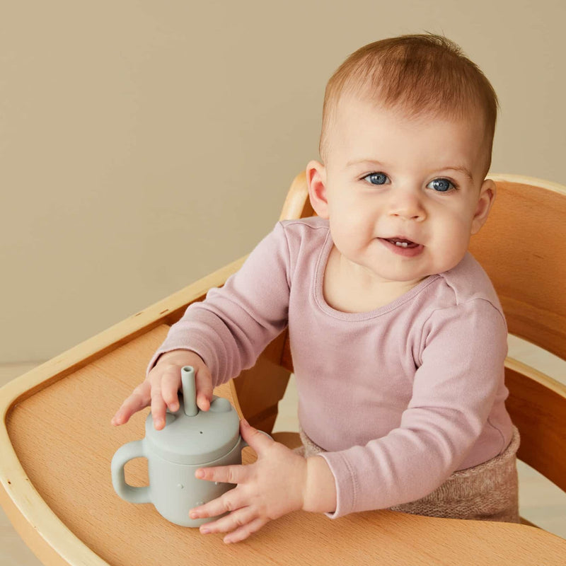 Silicone Baby Sippy Cup with Straw