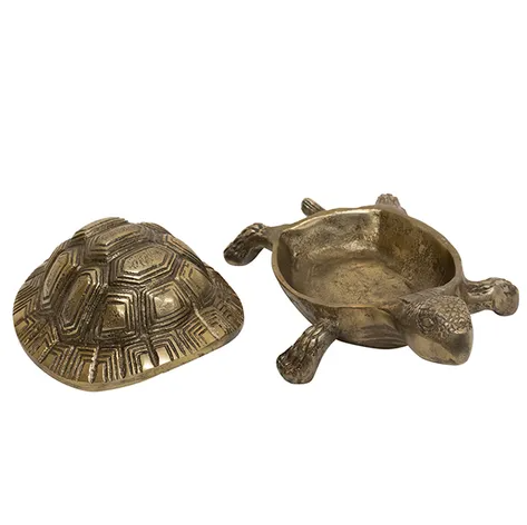Antique Gold Turtle Trinket Box